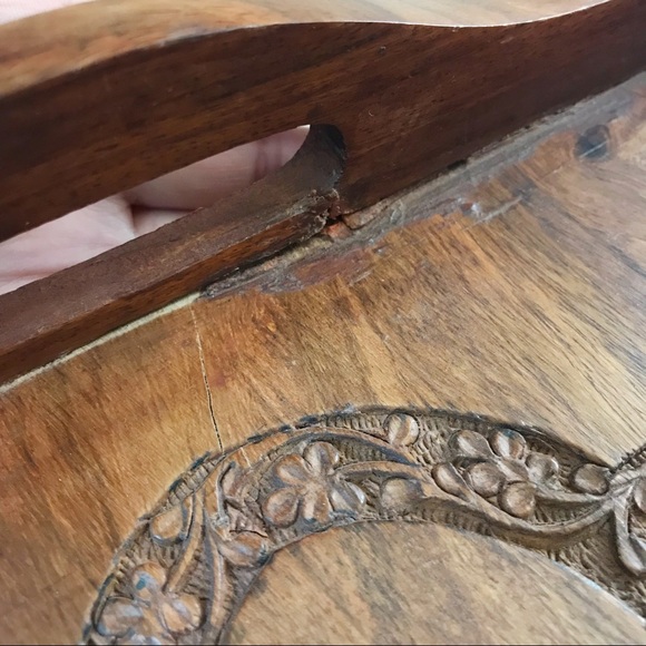 Indian Carved Wooden Tray - Picture 8 of 8